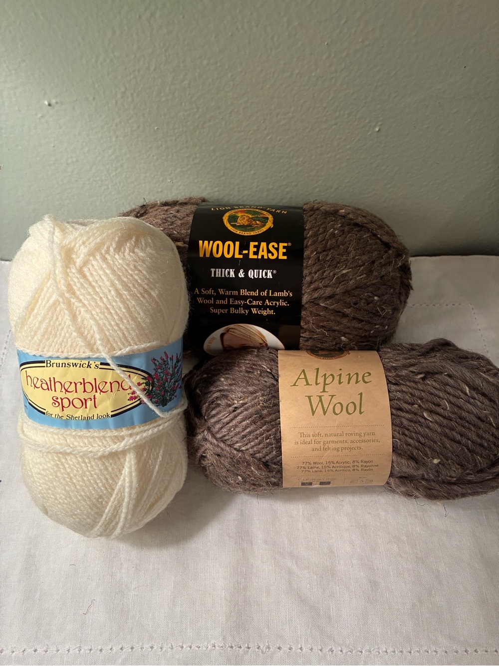 Wool Yarn Brunswick Heathersport & Lion Brand